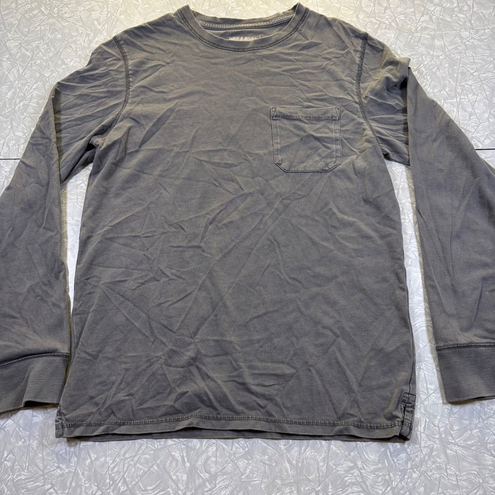 Goodfellow & Co Mens Long Sleeve Pocket T-Shirt Charcoal Gray Cotton Standard L